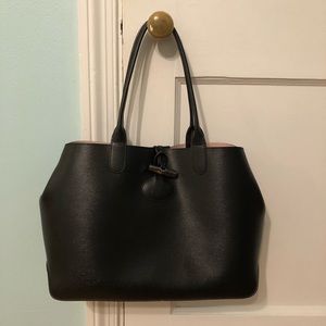Longchamp Roseau Reversible Leather Shoulder Tote